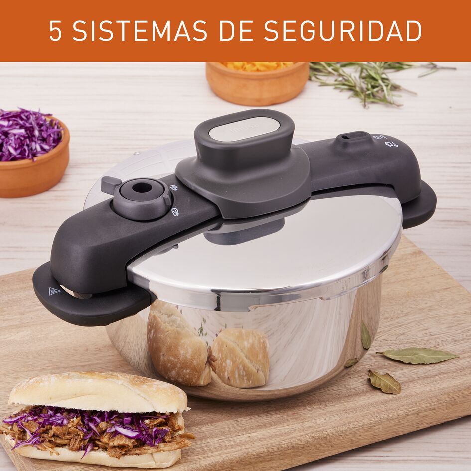 Olla a Presión Imusa Talent Master Gris 36x20cm de Cuatro Litros y de Acero Inoxidable - OLLAS Y SARTENES | Bylmo