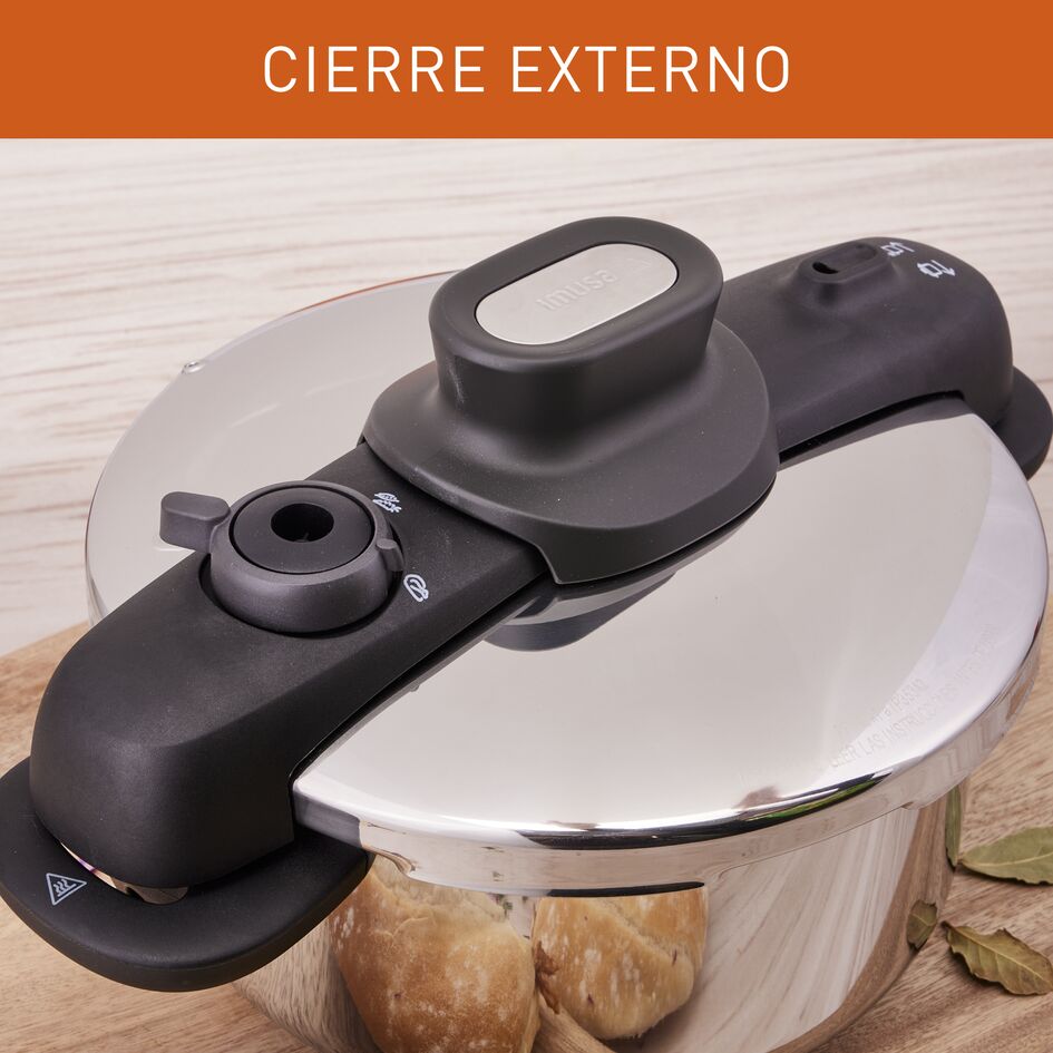 Olla a Presión Imusa Talent Master Gris 36x20cm de Cuatro Litros y de Acero Inoxidable - OLLAS Y SARTENES | Bylmo