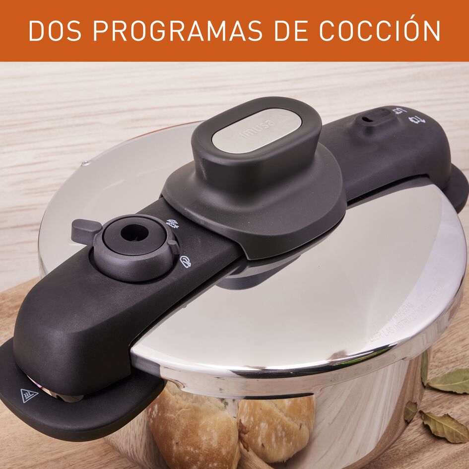 Olla a Presión Imusa Talent Master Gris 36x20cm de Cuatro Litros y de Acero Inoxidable - OLLAS Y SARTENES | Bylmo