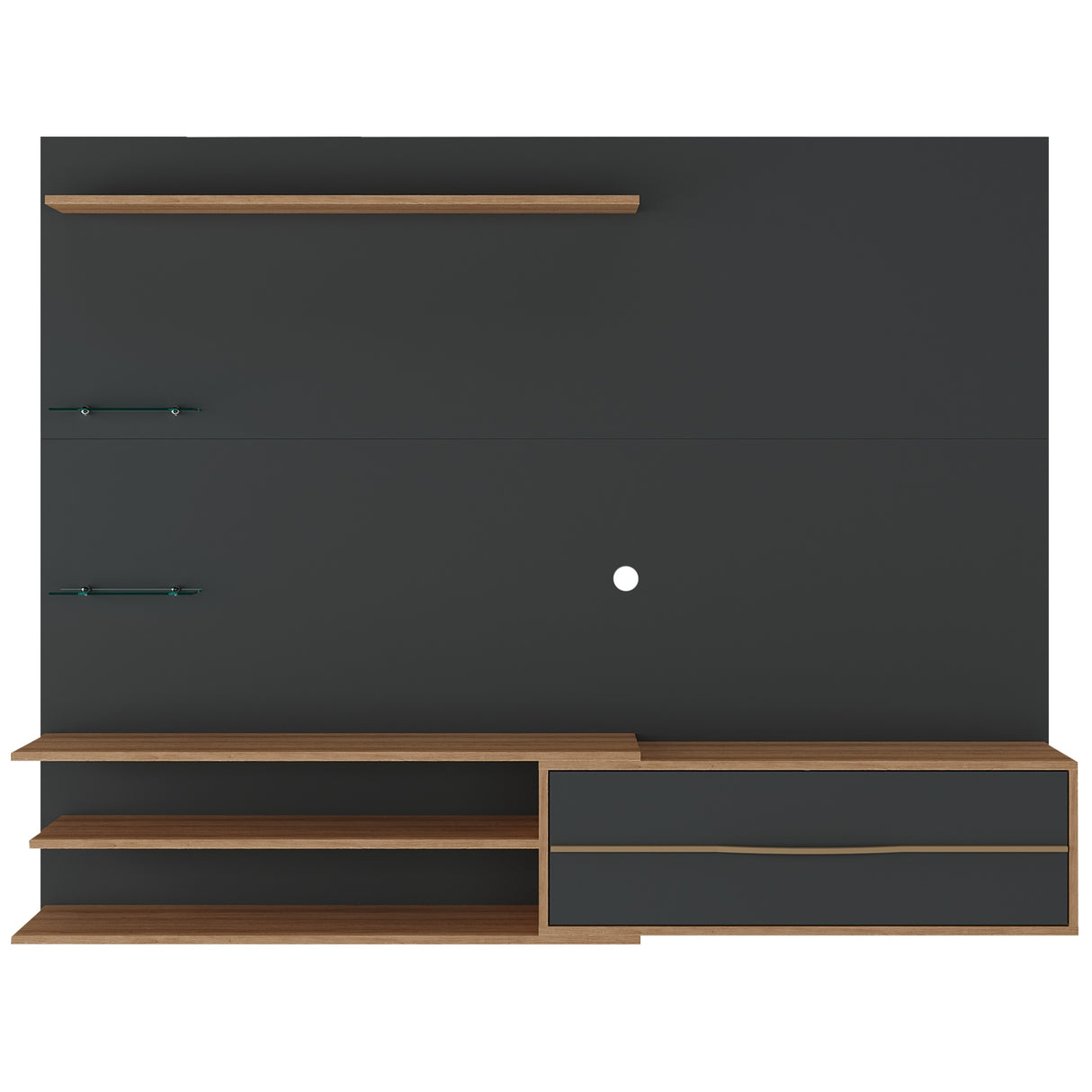 Centro de Entretenimiento Rio Negro y Marrón 180x141cm para Tv Hasta 65" Pulgadas con Un Cajón y con Cinco Compartimientos - MUEBLES DE TV | Bylmo