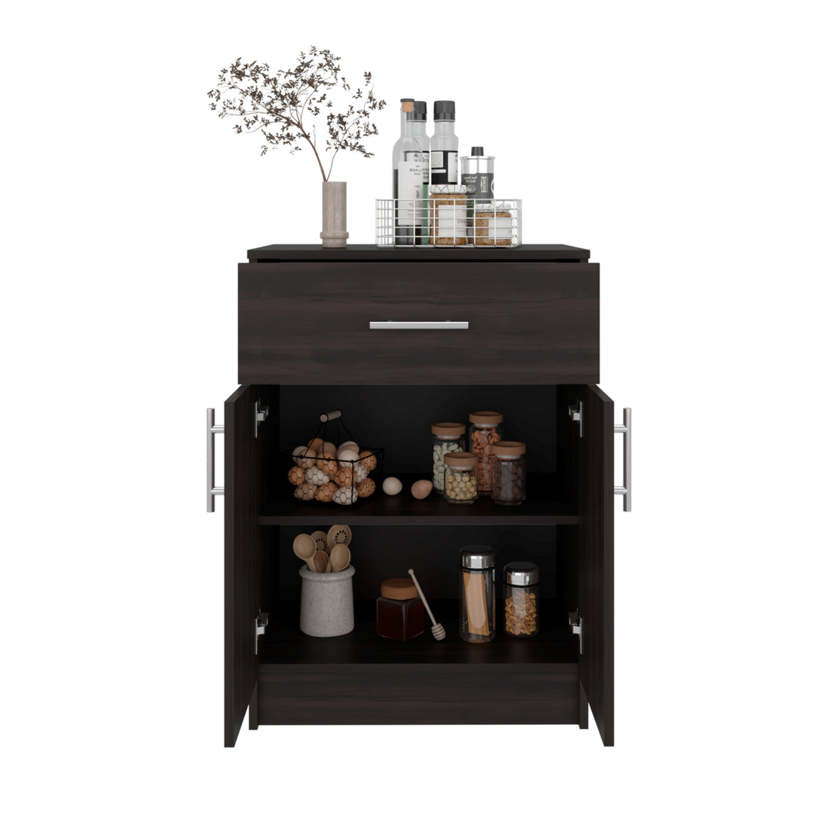 Mueble Auxiliar de Cocina Mayorca Nogal 60x85.1cm con Un Entrepaño