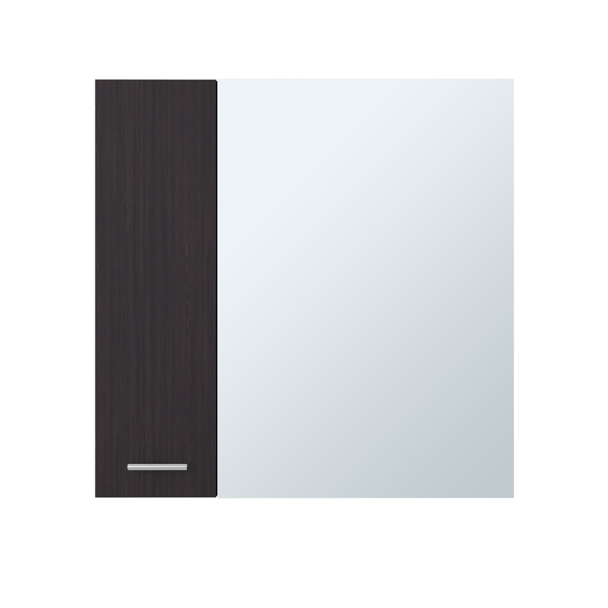 Gabinete de Baño Barcelona Wengue 60x60cm Cuadrado con una Puerta y con Espejo - GABINETES DE BANHO | Bylmo