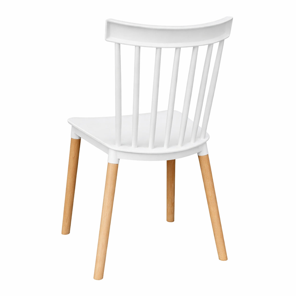 Comedor Guam Madera Clara Natural y Blanco 80x75cm Circular de Cuatro Puestos con Cuatro Sillas