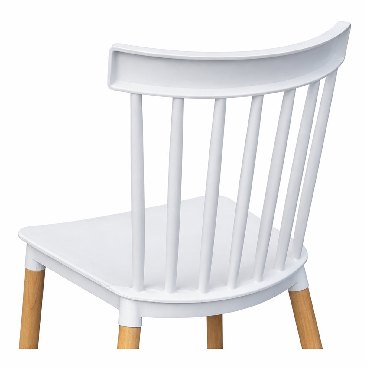 Comedor Guam Madera Clara Natural y Blanco 80x75cm Circular de Cuatro Puestos con Cuatro Sillas