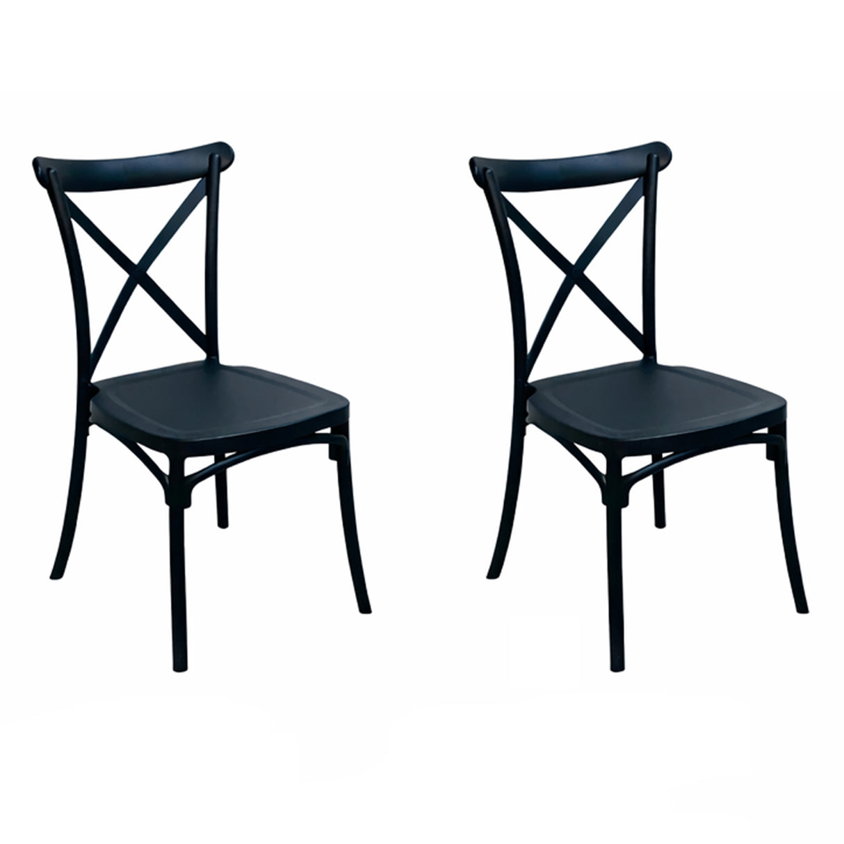 Comedor Ibiza Amaretto y Negro 80x75cm Circular de Cuatro Puestos con Dos Sillas