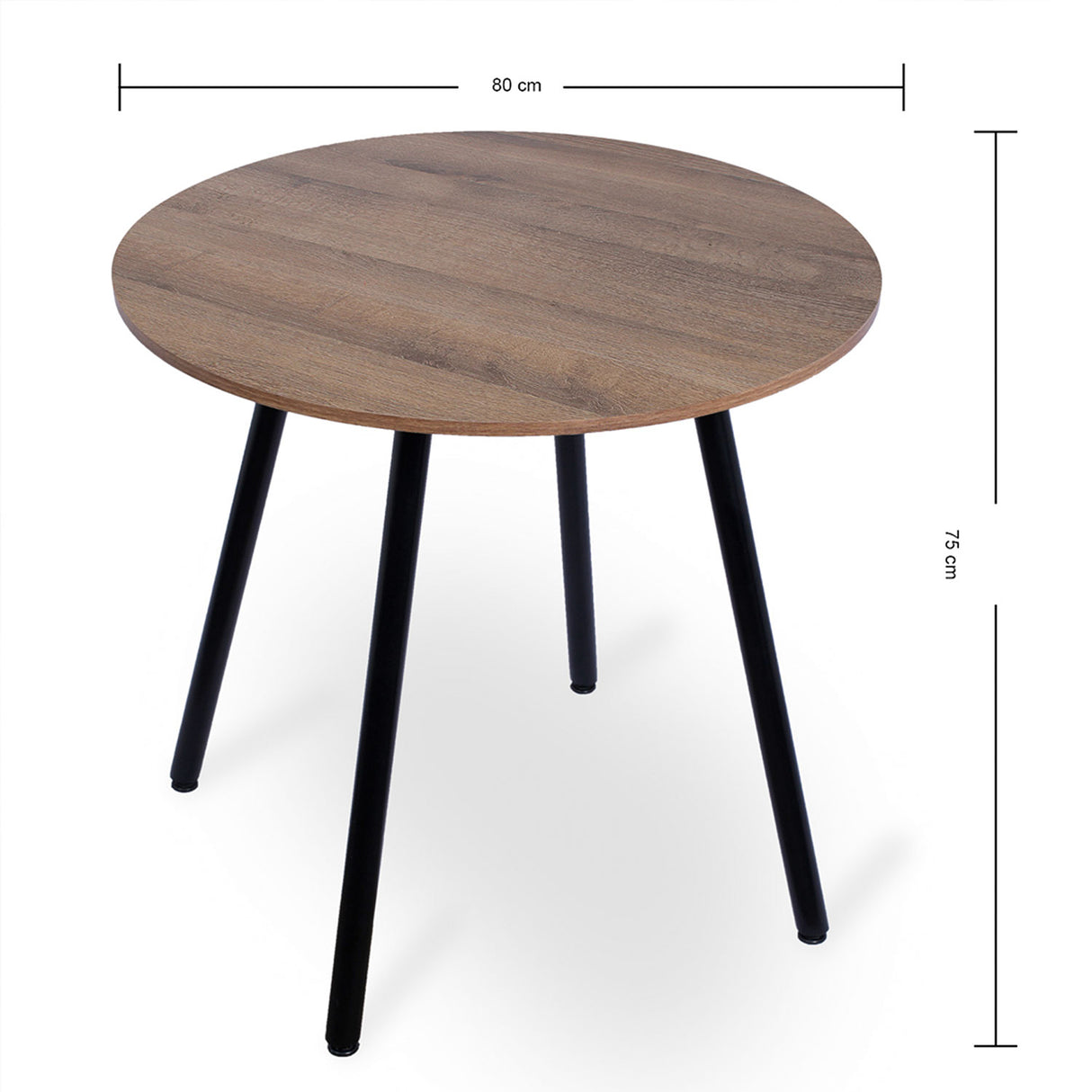 Comedor Ibiza Amaretto y Negro 80x75cm Circular de Cuatro Puestos con Dos Sillas