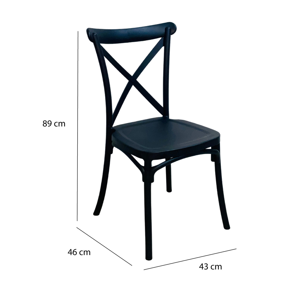 Comedor Ibiza Amaretto y Negro 80x75cm Circular de Cuatro Puestos con Dos Sillas