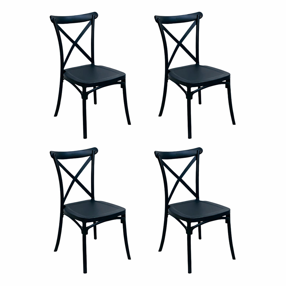 Comedor Ibiza Amaretto y Negro 80x75cm Cuadrado de Cuatro Puestos con Cuatro Sillas - COMEDORES | Bylmo