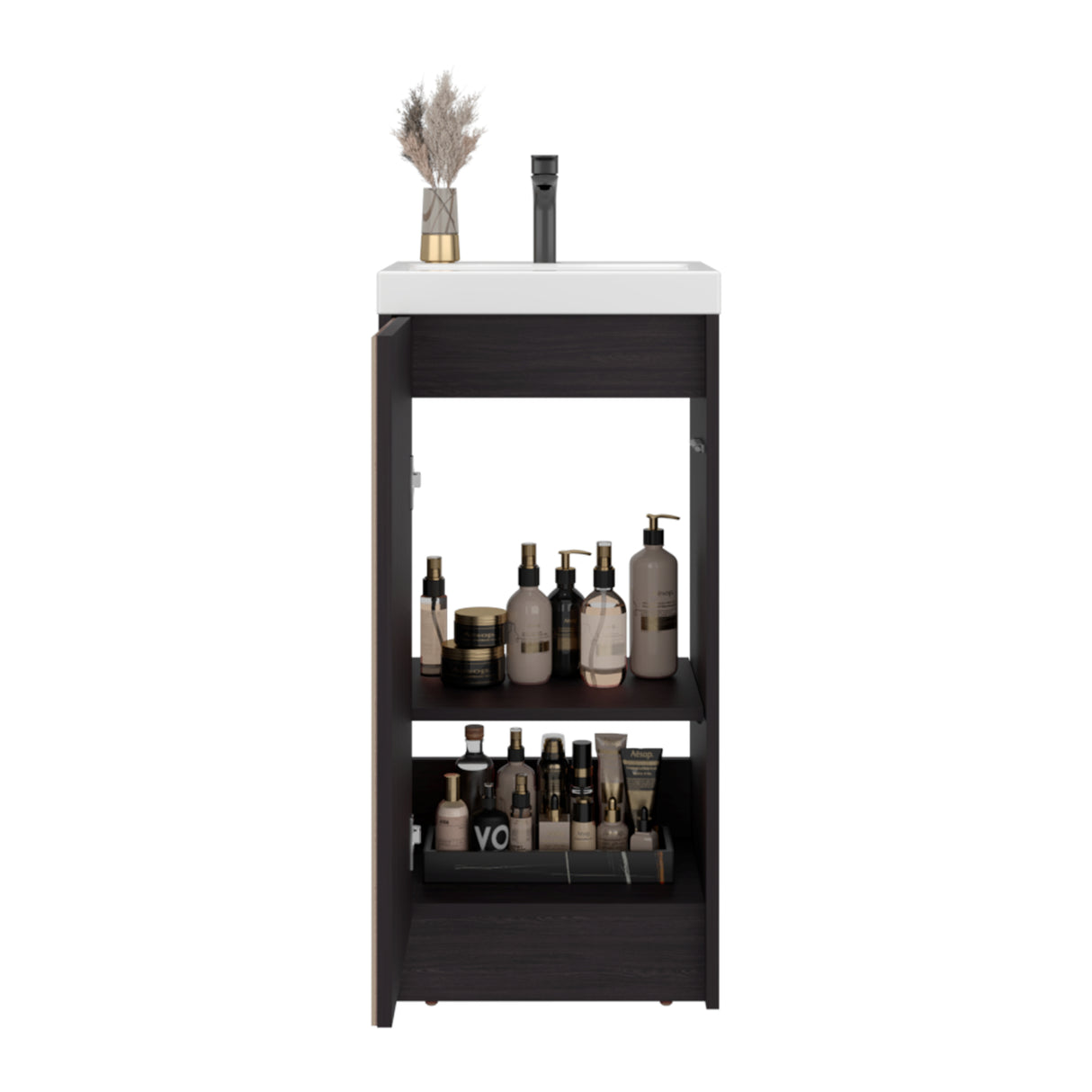 Mueble para Lavamanos Syracuse Wengue 39.6x81.4cm Individual con Lavamanos y con Un Cajón - MUEBLES PARA LAVAMANOS | Bylmo