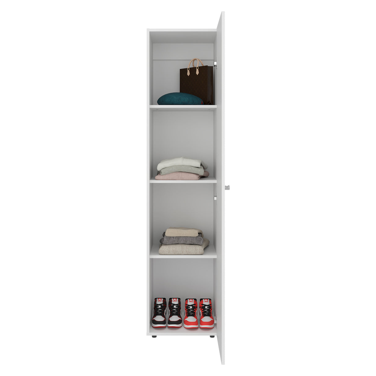 Closet Home Dreams Blanco Marquez 40x170cm con Tres Entrepaños con Una Puerta y con Espejo