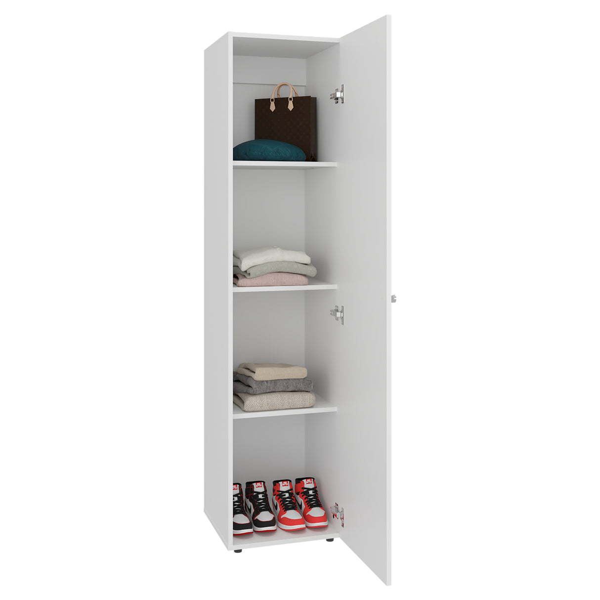 Closet Home Dreams Blanco Marquez 40x170cm con Tres Entrepaños con Una Puerta y con Espejo