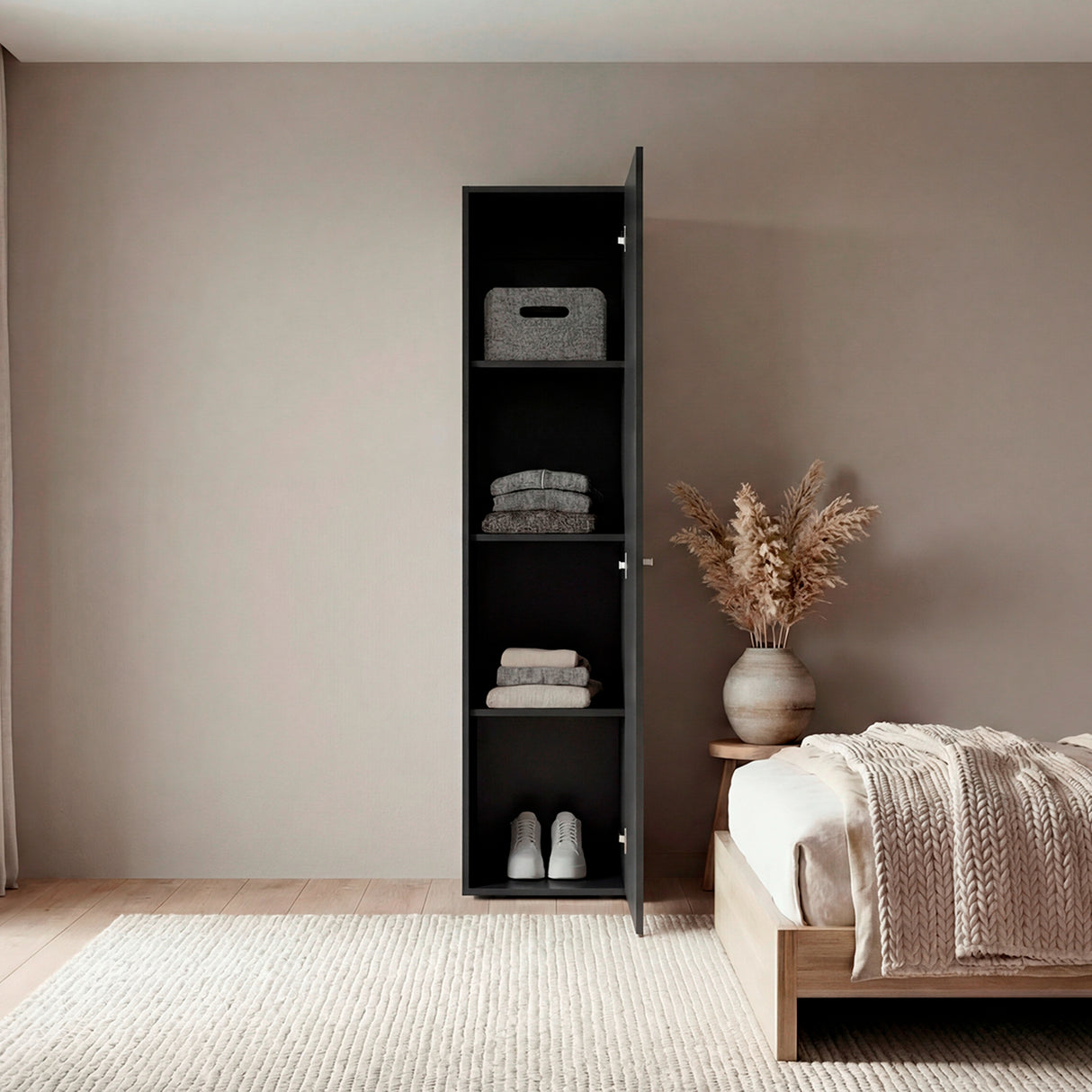 Closet Home Dreams Wengue 40x170cm con Tres Entrepaños y con Una Puerta