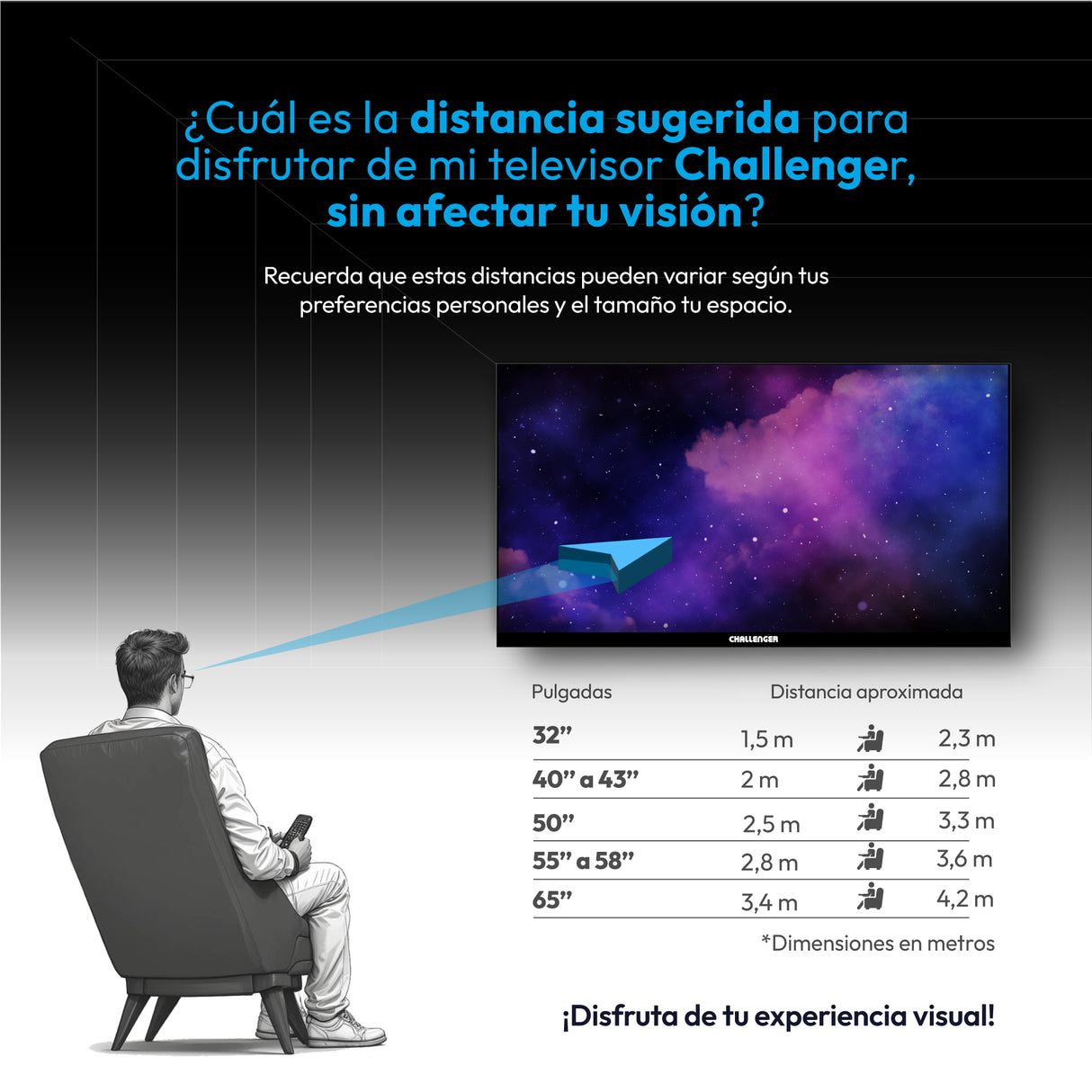 Televisor Challenger Google TV Negro 166.8x97.2cm de 75" Pulgadas Qled 4K 2160P Smart con Bluetooth y Wifi Integrado - TELEVISORES | Bylmo