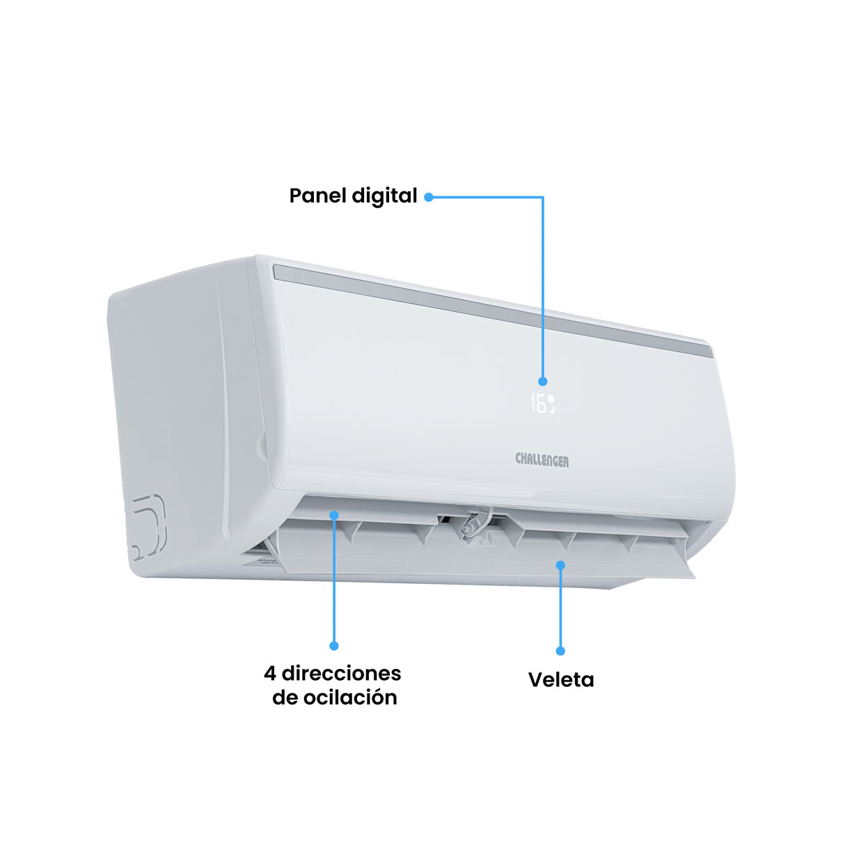 Aire Acondicionado Challenger Blanco 69.8x19cm 110 Voltios 9000 BTU - AIRES ACONDICIONADOS | Bylmo