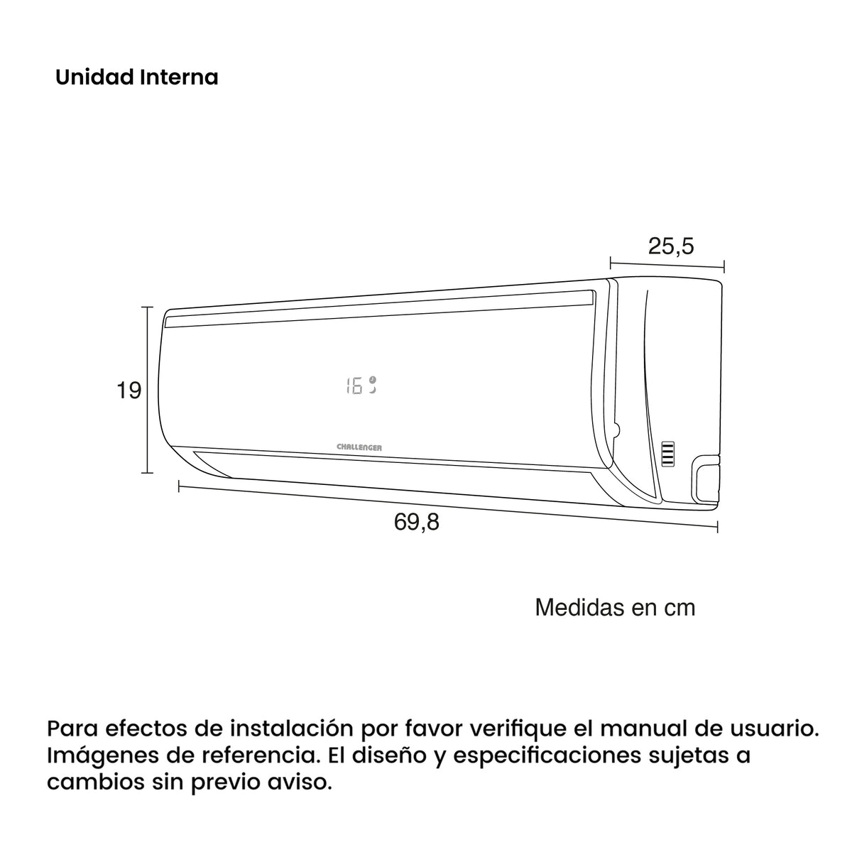 Aire Acondicionado Challenger Blanco 69.8x19cm 220 Voltios 9000 BTU - AIRES ACONDICIONADOS | Bylmo