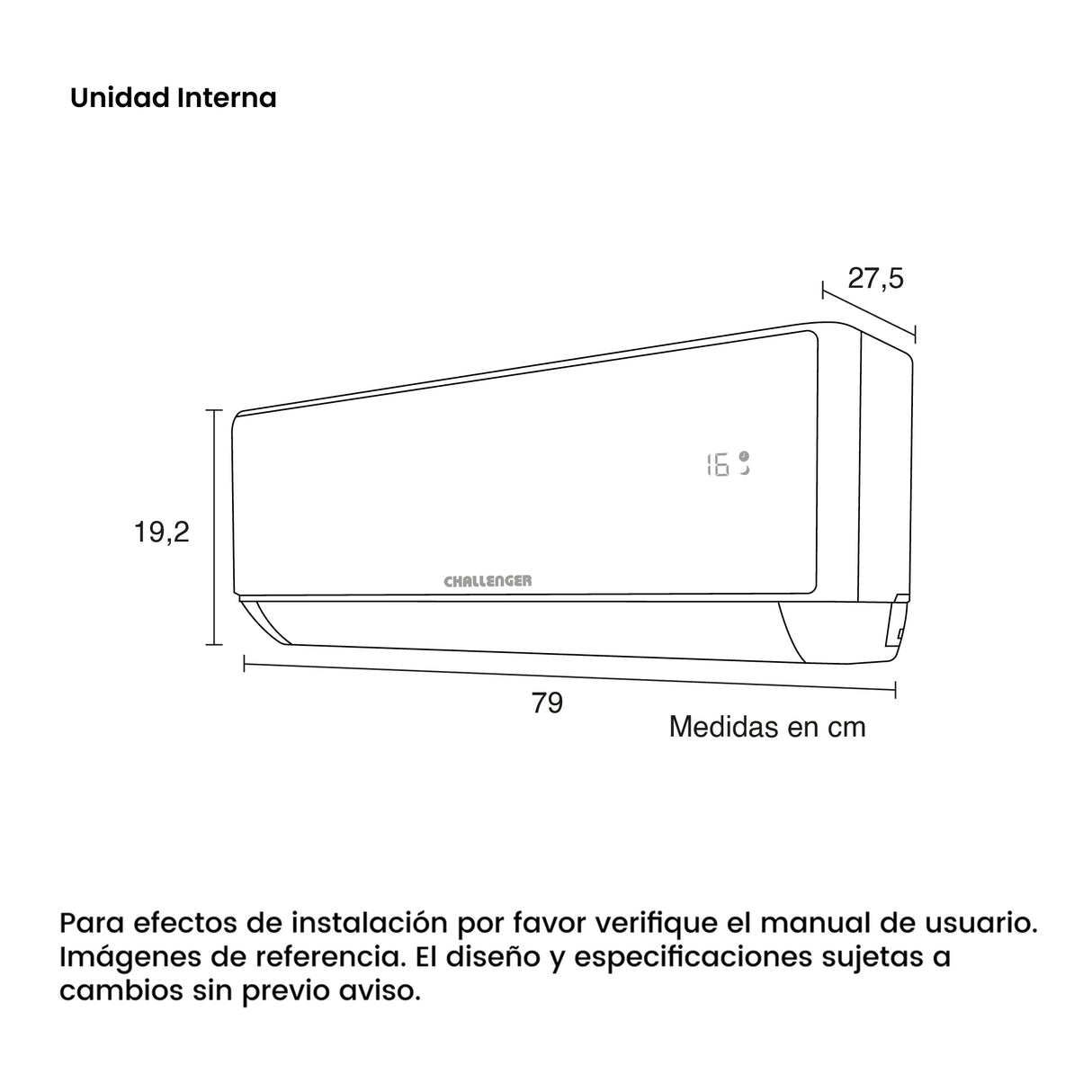 Aire Acondicionado Challenger Blanco 79x19.2cm 220 Voltios 9000 BTU con Tecnología Inverter - AIRES ACONDICIONADOS | Bylmo