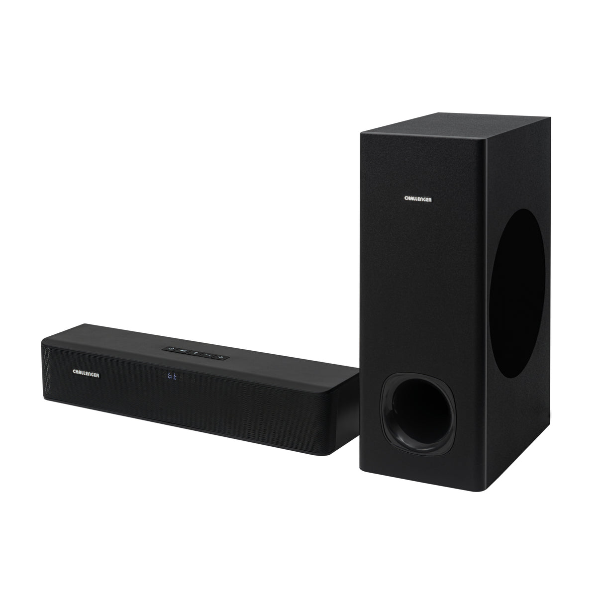 Barra de Sonido con Subwoofer Challenger Negro 55x43.9cm con Bluetooth y Control Remoto - BARRAS DE SONIDO | Bylmo