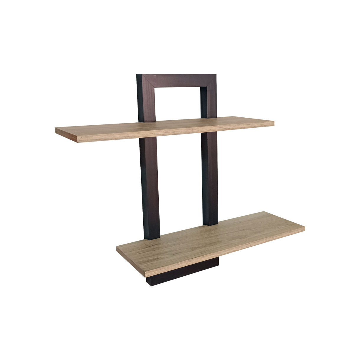Repisa en Escalera Madera Natural y Negro 45x50cm con Dos Entrepaños - REPISAS | Bylmo