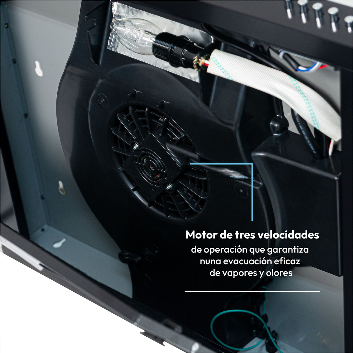 Campana Extractora Challenger Negro 59.7x8cm de Tres Velocidades - CAMPANAS Y EXTRACTORES | Bylmo