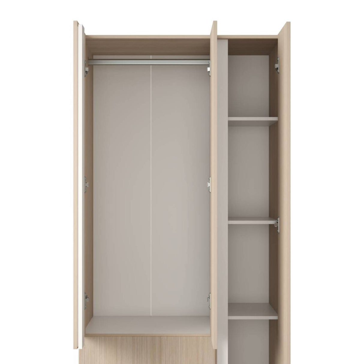 Closet Armario AM20223 Arena y Blanco 91x180cm con Dos Puertas y Dos Cajones - CLOSETS | Bylmo