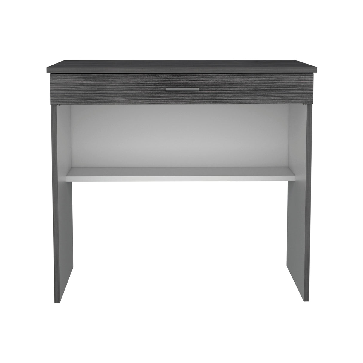 Escritorio 80C Roble Gris y Blanco 80x73.6cm con Un Cajón - ESCRITORIOS | Bylmo