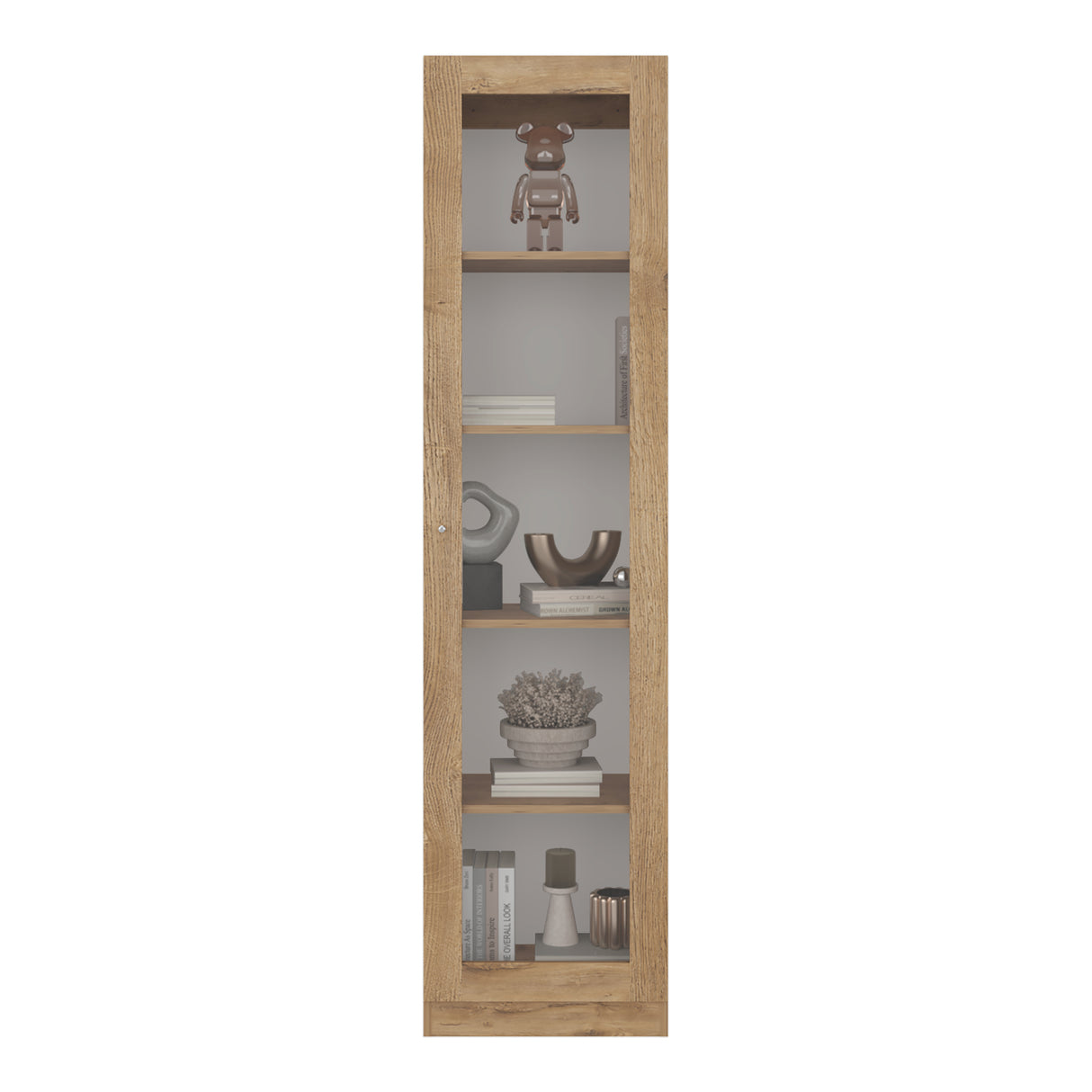 Vitrina Rectangular Home Macadamia 45x180.6cm con Cuatro Entrepaños