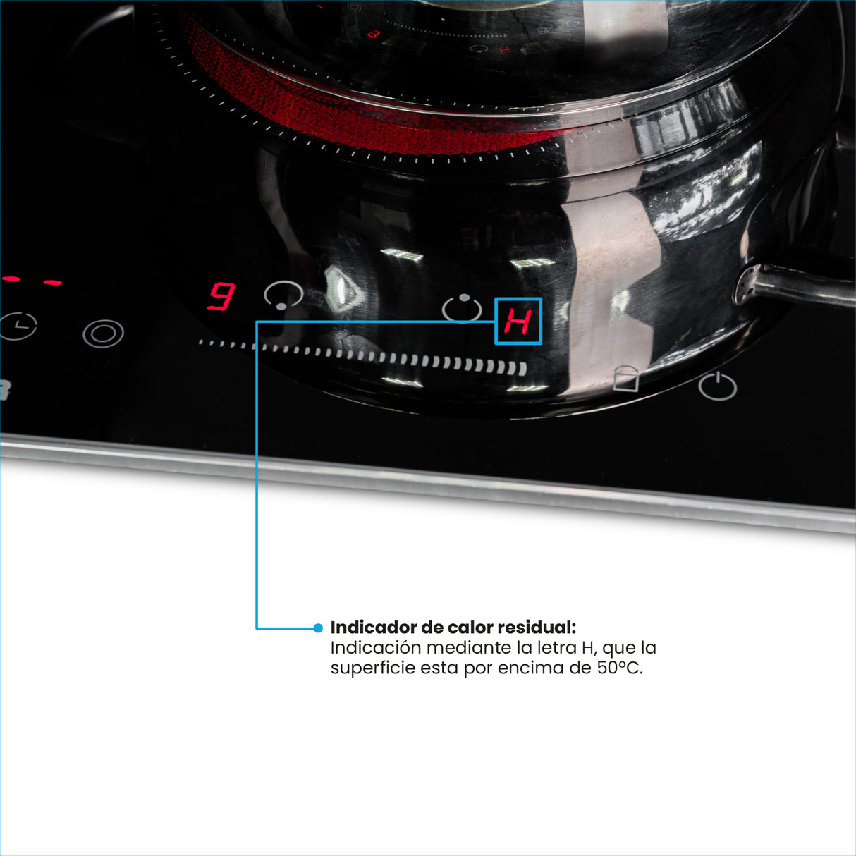Estufa de Empotrar Challenger Vitrocerámica Negro 30x50cm 220 Voltios con Dos Quemadores y con Pantalla Digital - ESTUFAS DE EMPORTRAR Y CUBIERTAS | Bylmo