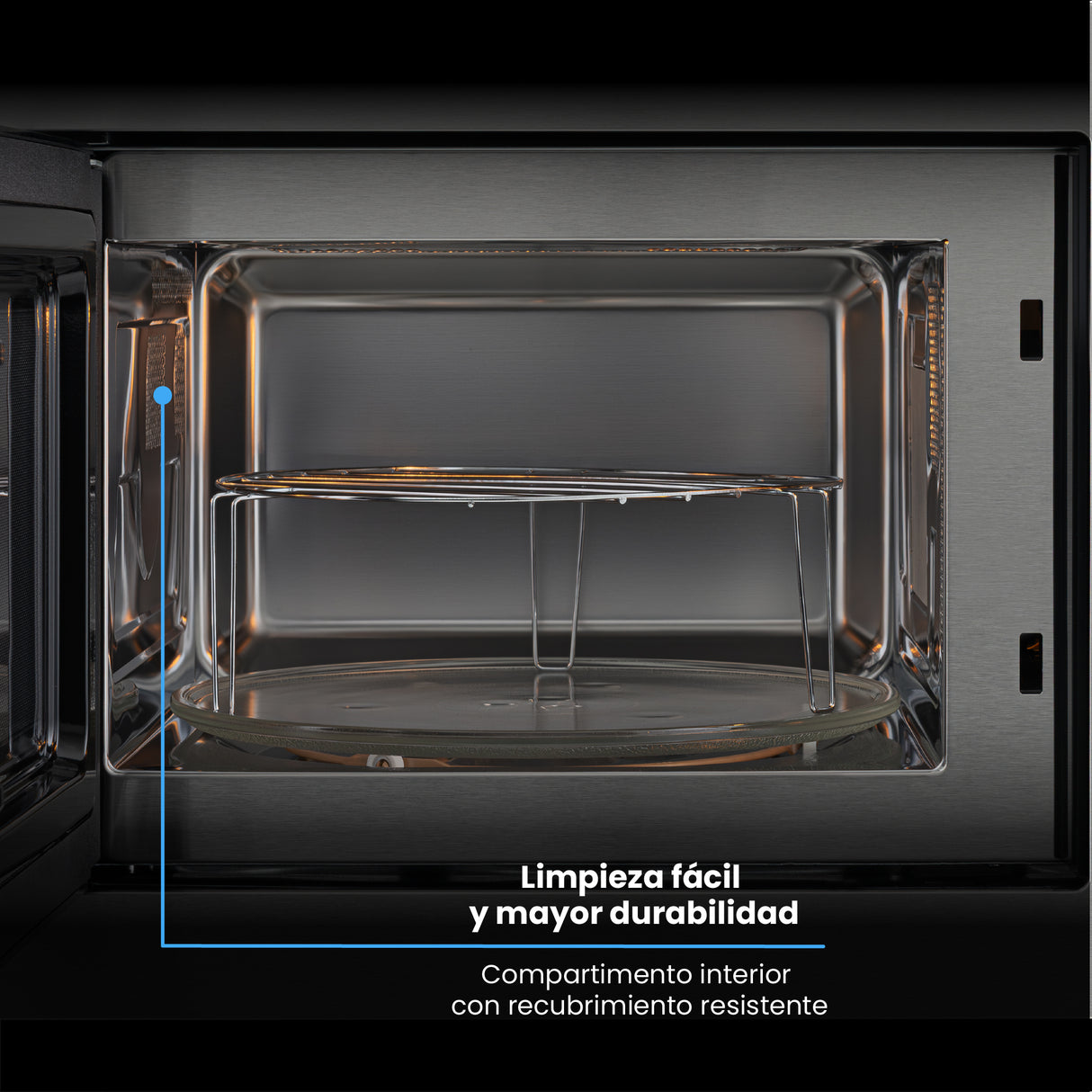 Horno Microondas de Empotrar Challenger Gris y Negro 59.5x38.8cm de 25 Litros con Ocho Funciones Preconfiguradas - HORNOS MICROONDAS | Bylmo