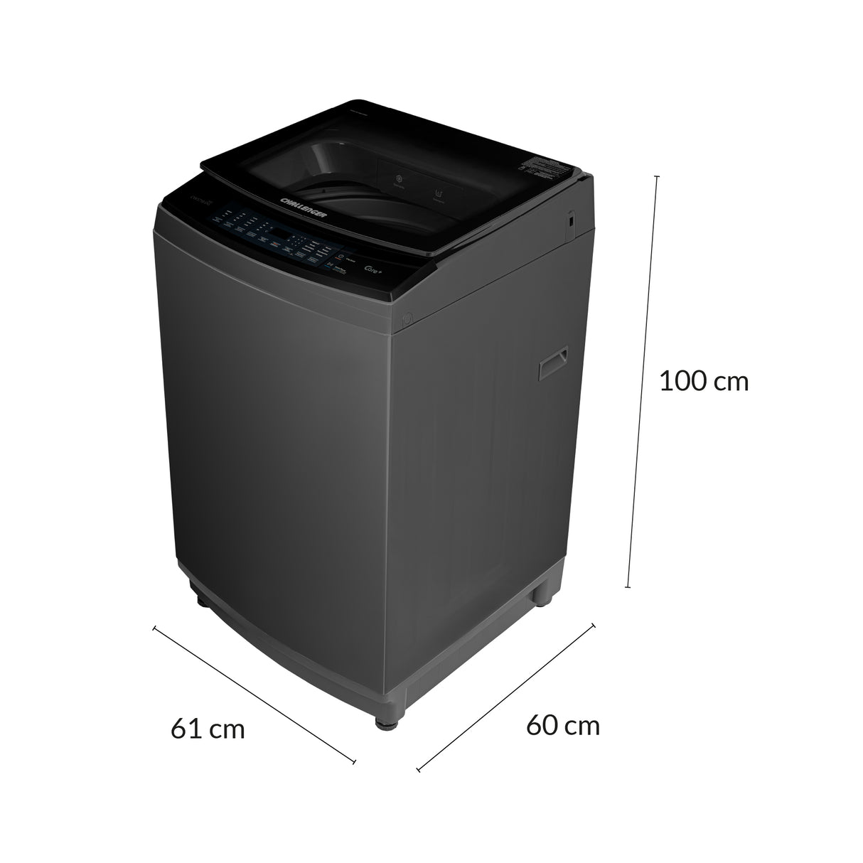 Lavadora Challenger Gris 61x100cm 18 Kilogramos - LAVADORAS Y SECADORAS | Bylmo