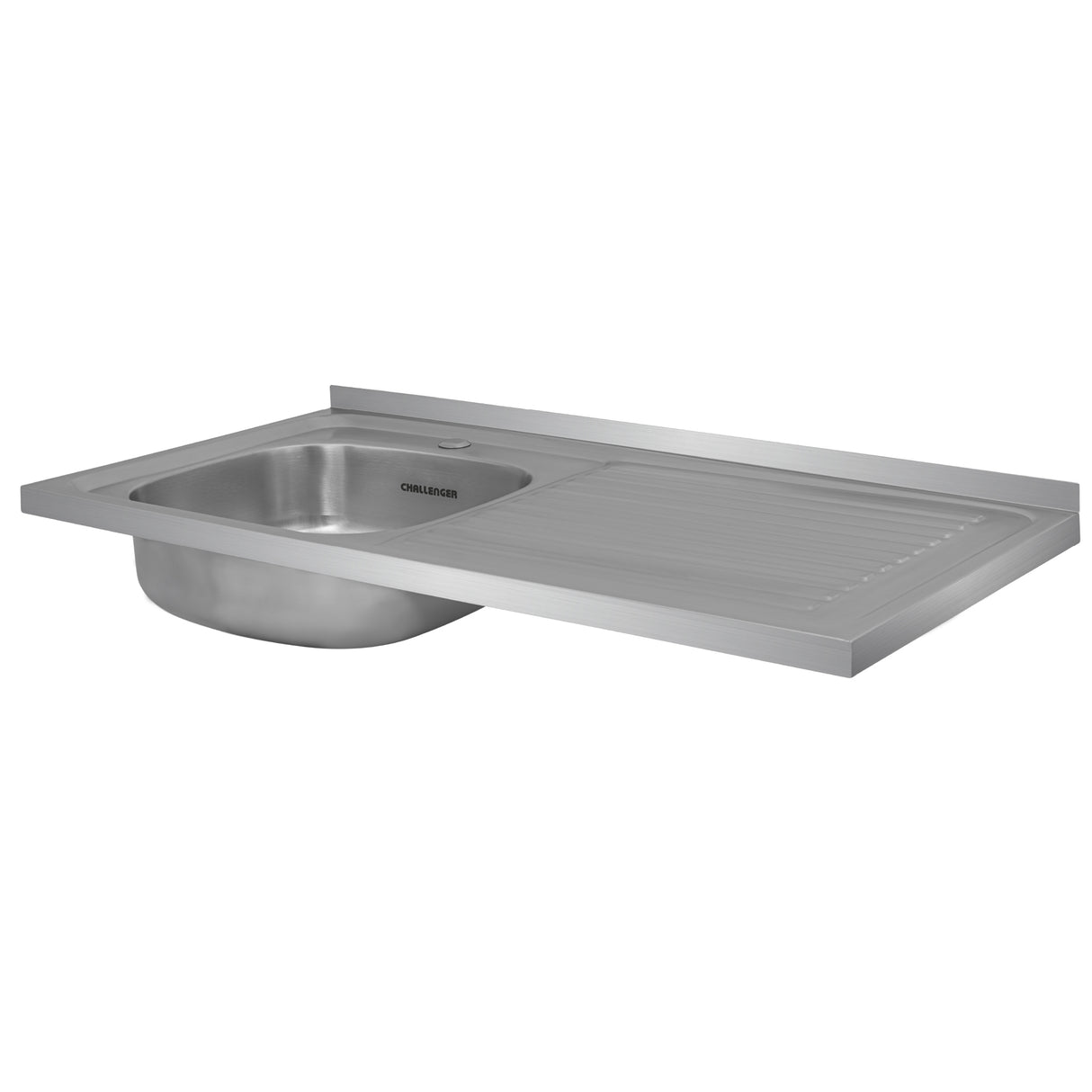 Mesón de Cocina Challenger Gris 100x50cm de Acero Inoxidable con Pozuelo Lado Izquierdo y sin Estufa - MESONES DE COCINA | Bylmo