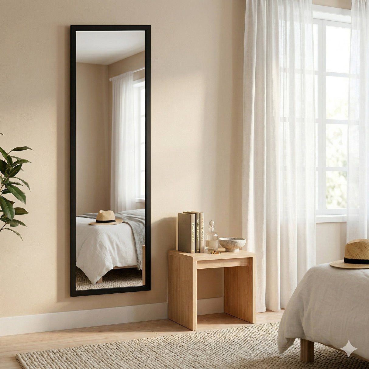 Espejo de Pared Liam Negro 34x124cm Rectangular con Marco en Poliestireno - ESPEJOS DE PARED | Bylmo