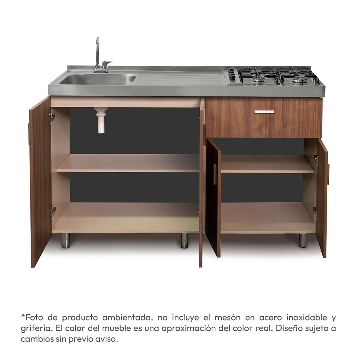 Mueble Inferior de Cocina Challenger Nola 149.2x85cm sin Meson y sin Estufa - MUEBLES INFERIORES DE COCINA | Bylmo