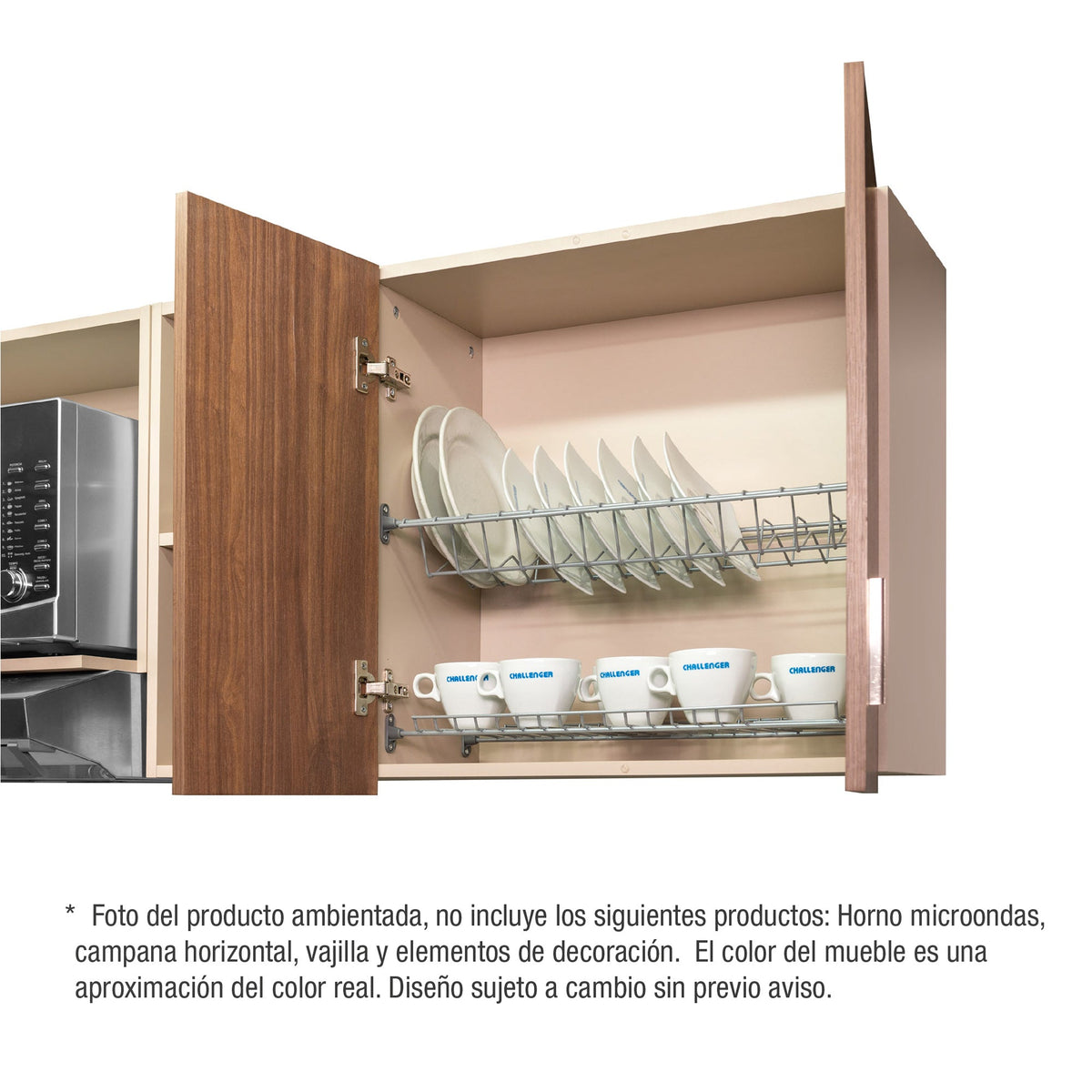 Mueble Superior de Cocina Challenger Nola 150x60cm con Espacio para Extractor y con Espacio para Microondas