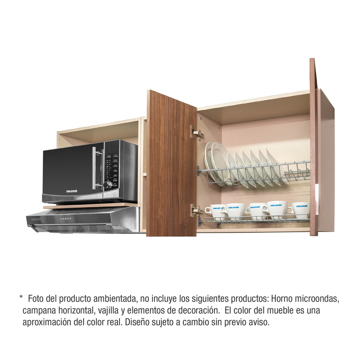 Mueble Superior de Cocina Challenger Nola 150x60cm con Espacio para Extractor y con Espacio para Microondas - MUEBLES SUPERIORES DE COCINA | Bylmo