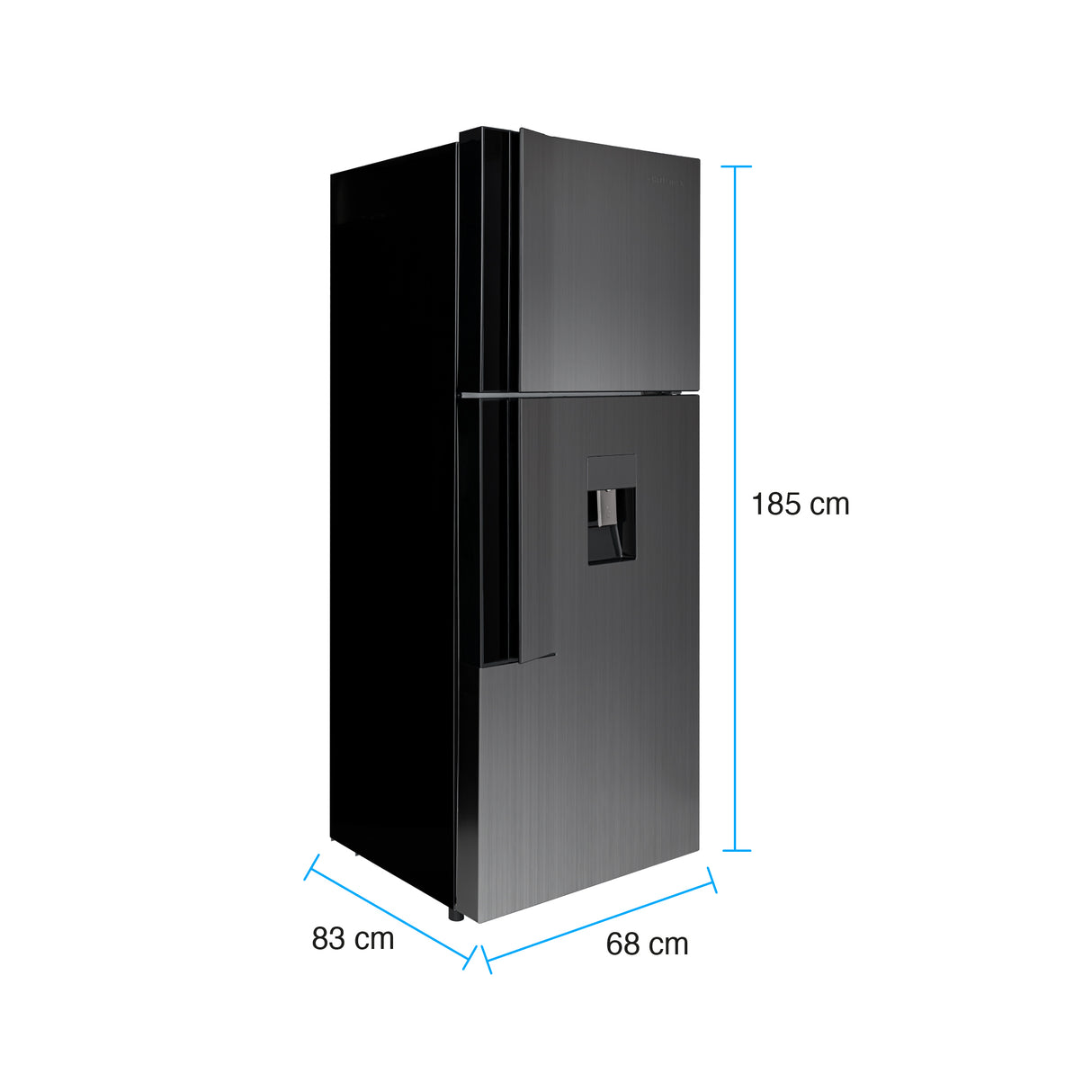 Nevera Challenger E - Cool Gris 68x185cm No Frost de 462 Litros con Dispensador de Agua y con Congelador - NEVERAS | Bylmo