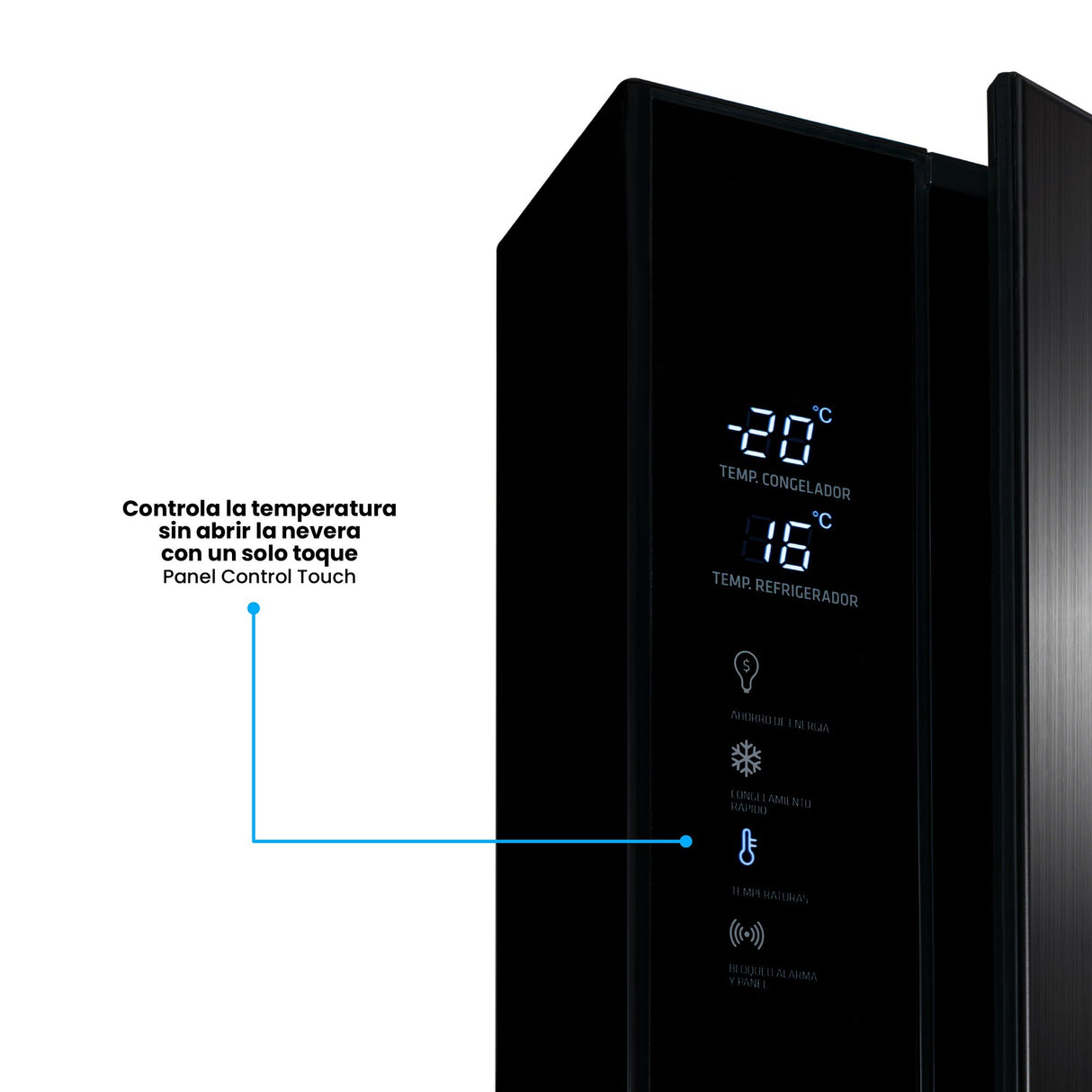 Nevera Inverter Challenger E - Cool Gris Oscuro 68x180cm No Frost de 403 Litros con Dispensador de Agua y con Congelador - NEVERAS | Bylmo
