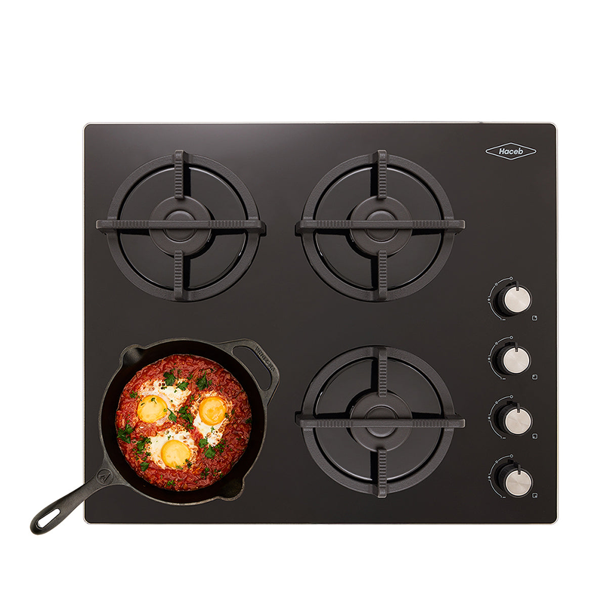 Estufa de empotrar Haceb Negro 63x51cm de Gas Natural con Cuatro Quemadores - ESTUFAS DE EMPORTRAR Y CUBIERTAS | Bylmo