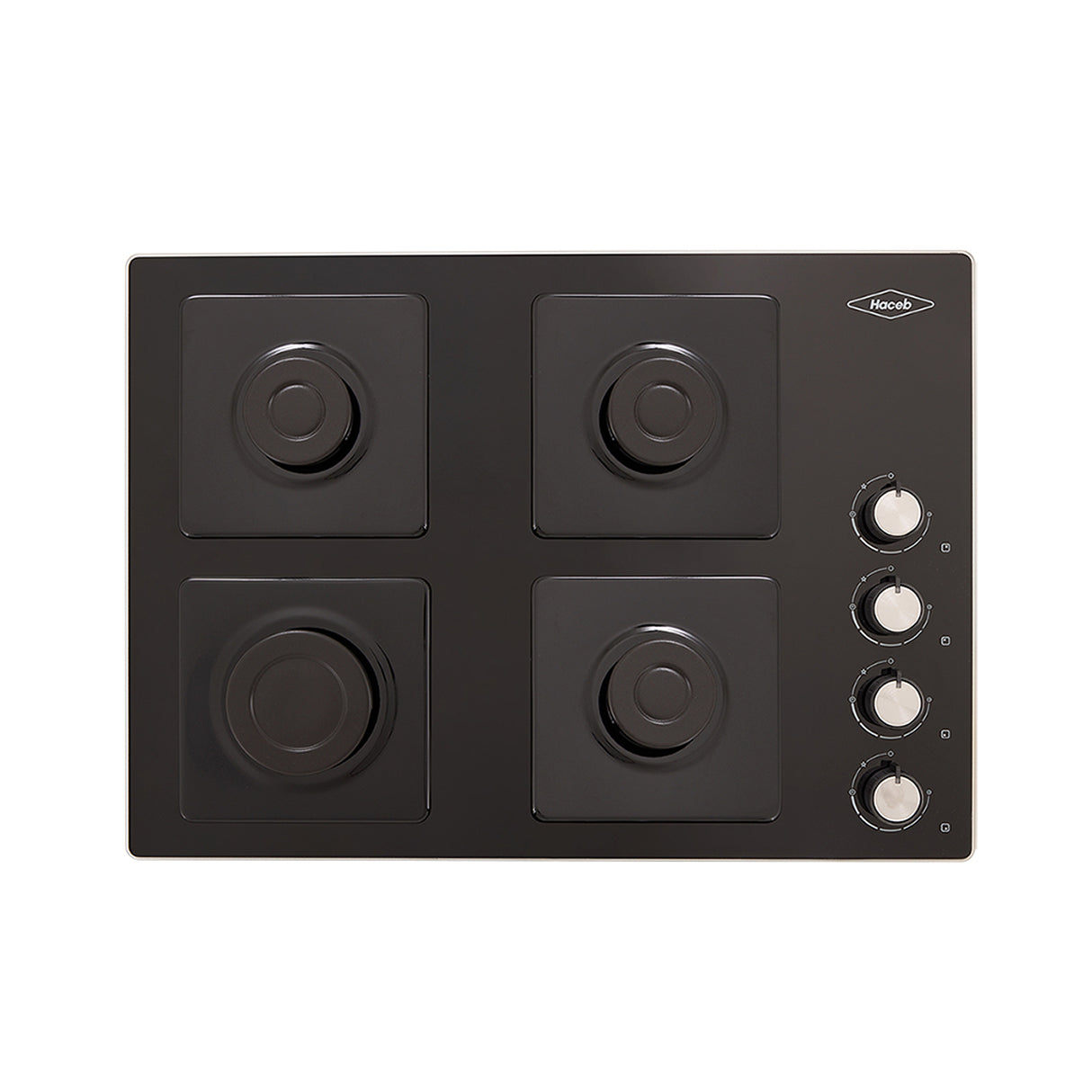 Estufa de empotrar Haceb Negro 63x48cm de Gas Natural con Cuatro Quemadores - ESTUFAS DE EMPORTRAR Y CUBIERTAS | Bylmo