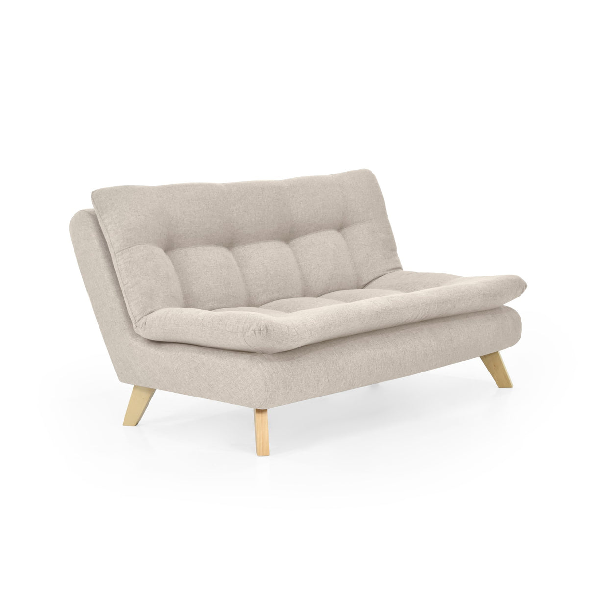 Sofá Toulouse Beige y Matiz Natural 140x80cm de Dos Puestos sin Apoya Brazos - SOFAS Y POLTRONAS | Bylmo