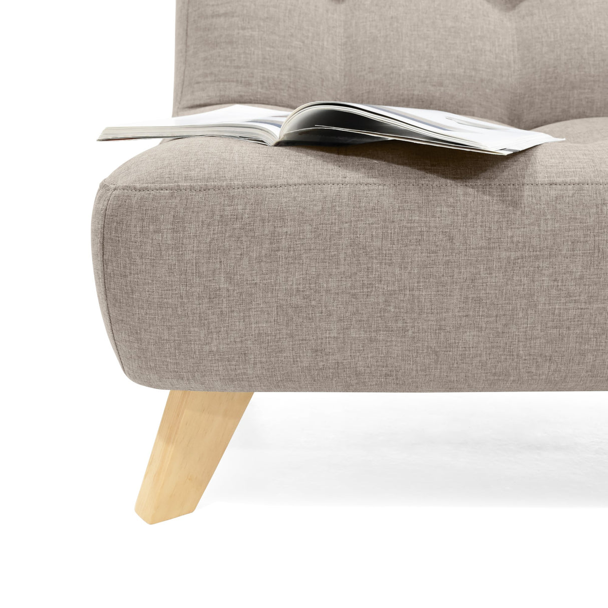 Sofá Navara Beige y Matiz Natural 121x82cm de Dos Puestos sin Apoya Brazos - SOFAS Y POLTRONAS | Bylmo