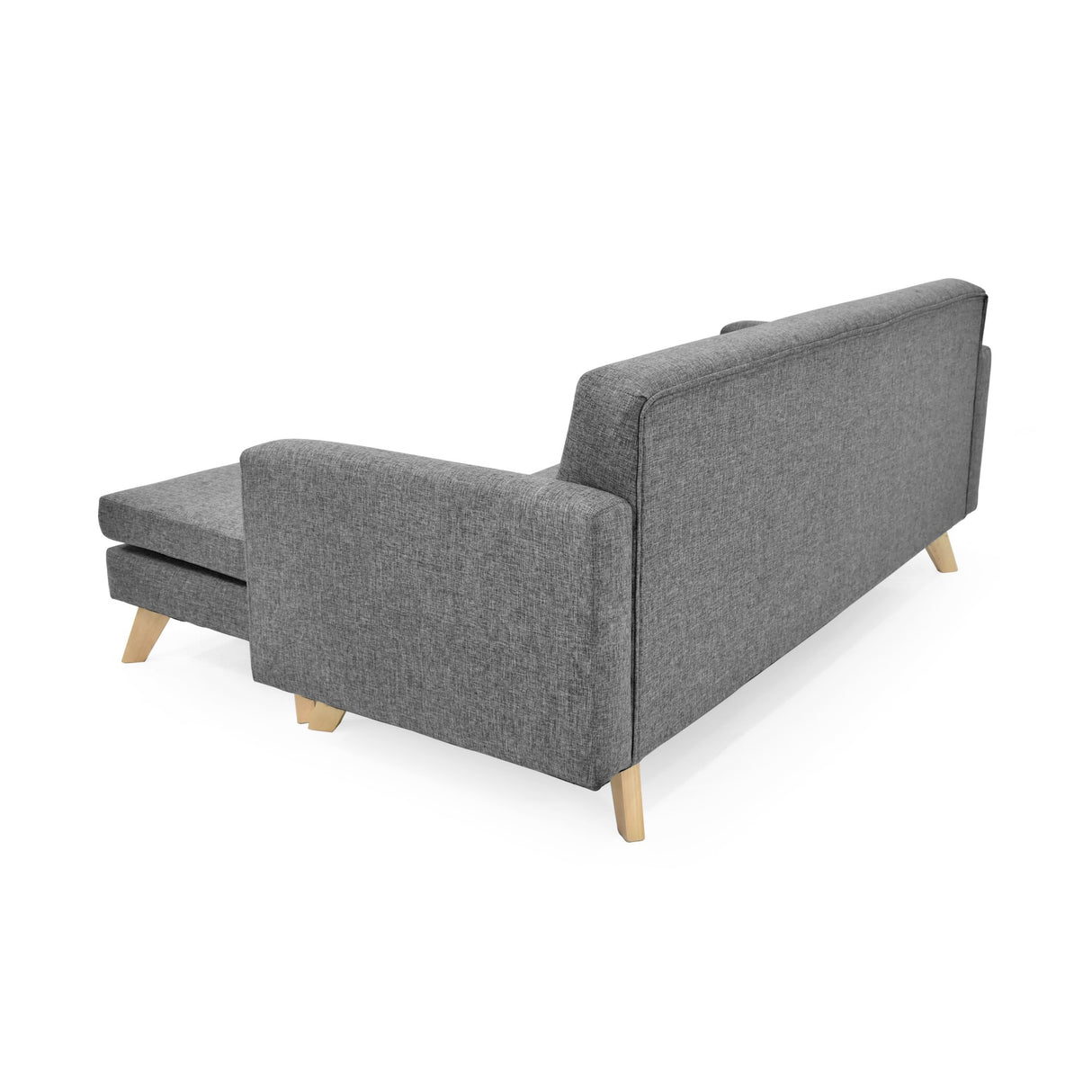 Sofá en L Burdeos Gris y Matiz Natural 192x82cm de Tres Puestos con Apoya Brazos - SOFAS Y POLTRONAS | Bylmo
