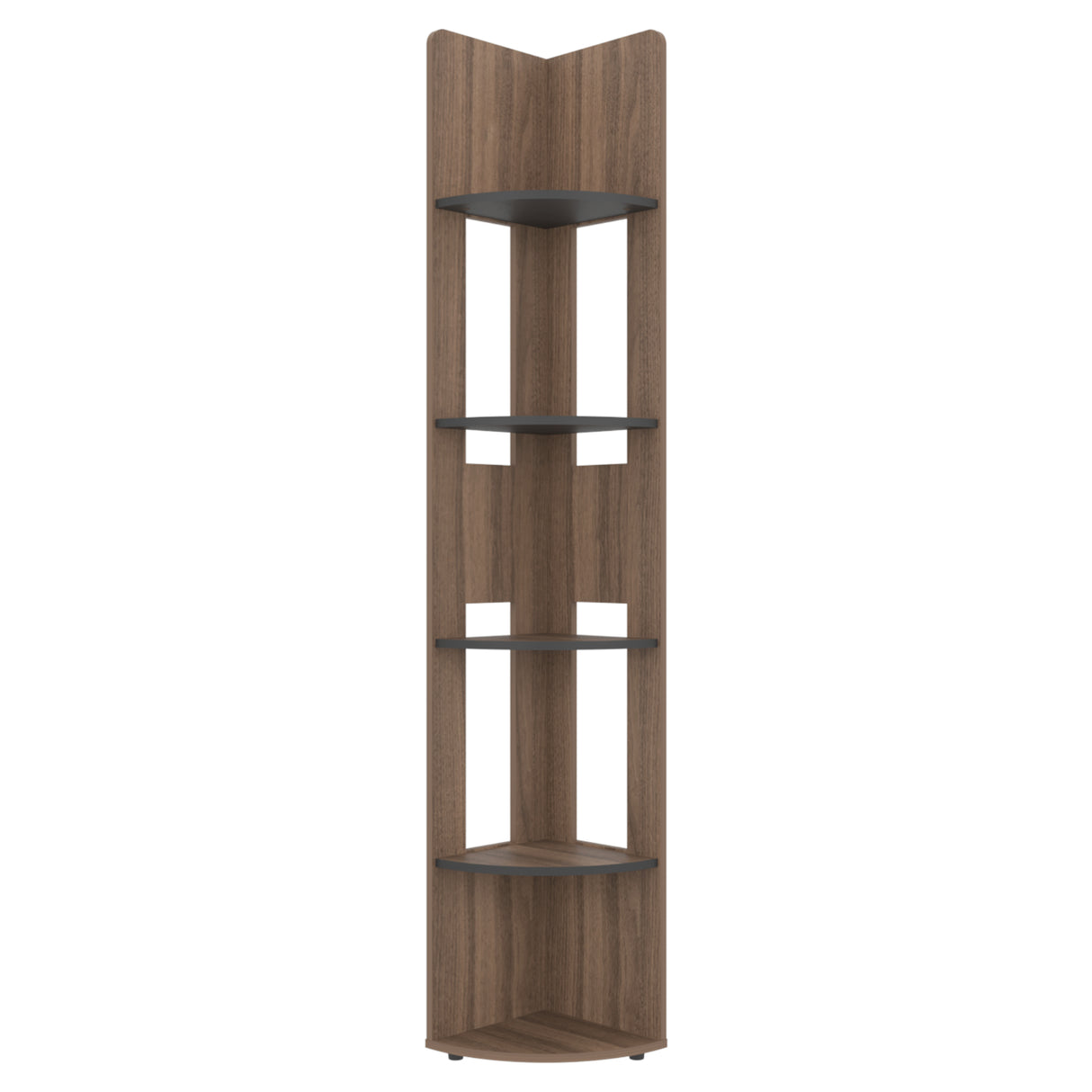 Estantería Home E7 Avellana 30x180.6cm Triangular con Cinco Compartimientos y con Cuatro Entrepaños - BIBLIOTECAS Y ESTANTERIAS | Bylmo