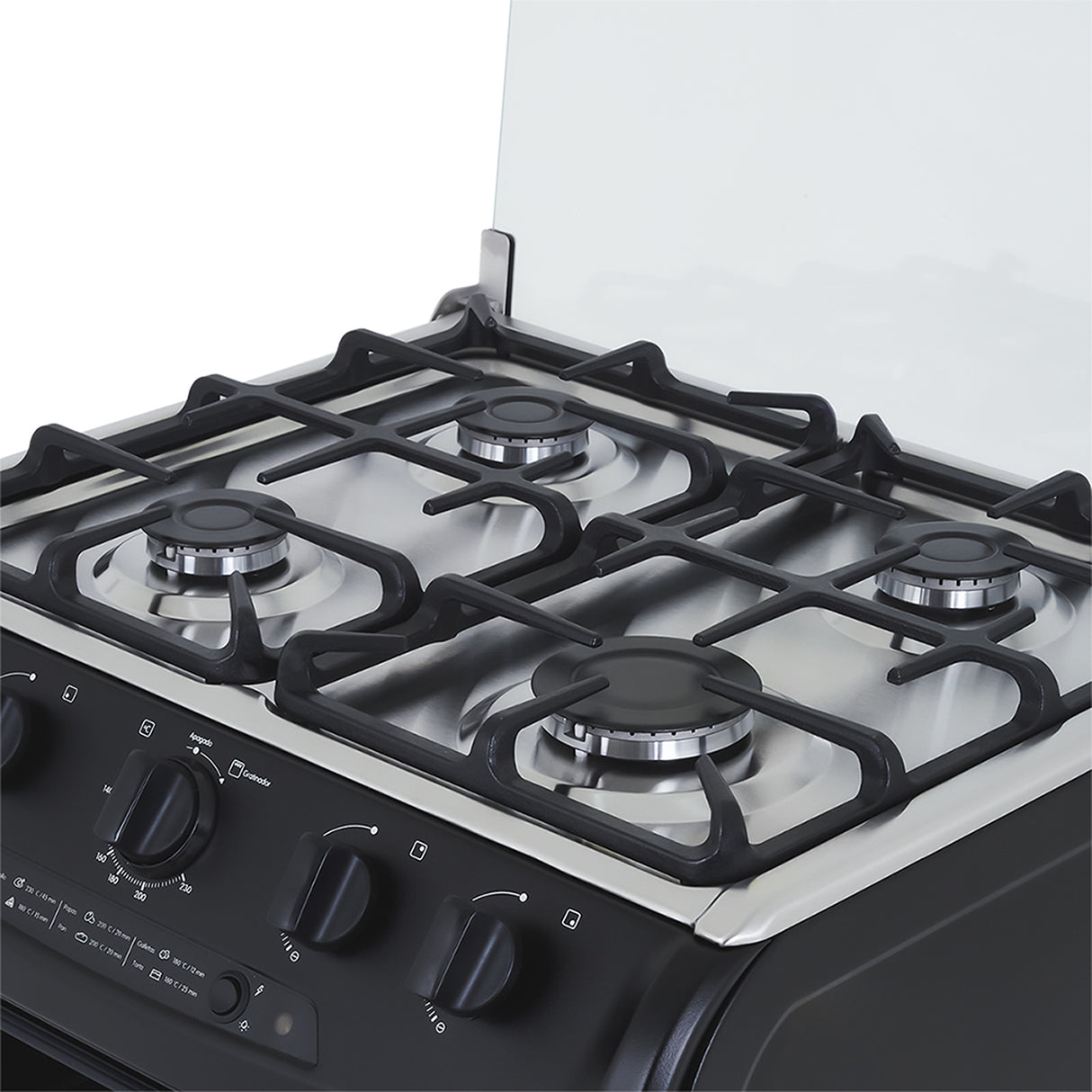 Estufa Haceb Negro 65.5x96.5cm Para Gas Propano con Cuatro Quemadores y con Horno - ESTUFAS | Bylmo