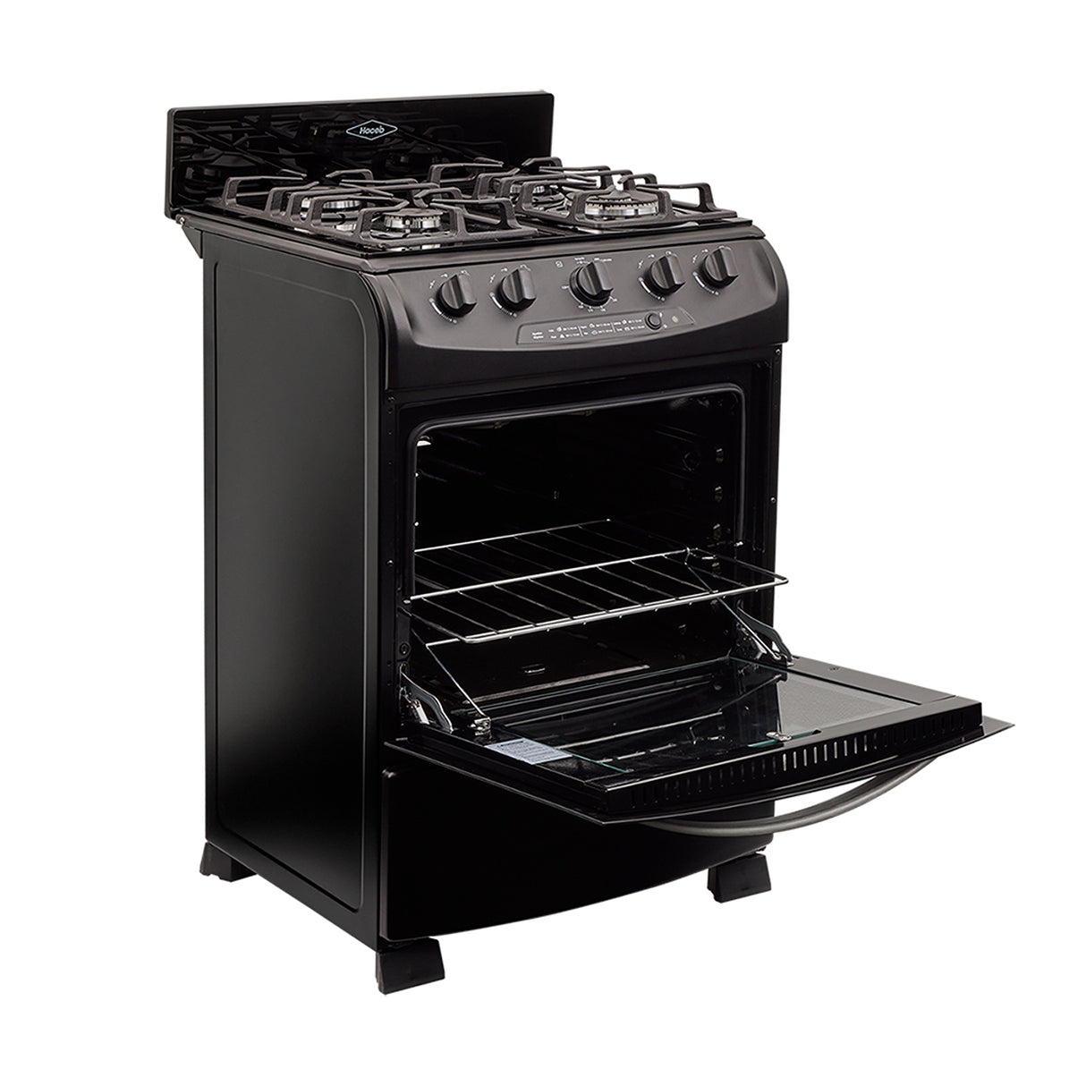Estufa Haceb Negro 65.5x98.5cm Para Gas Natural con Cuatro Quemadores y con Horno - ESTUFAS | Bylmo