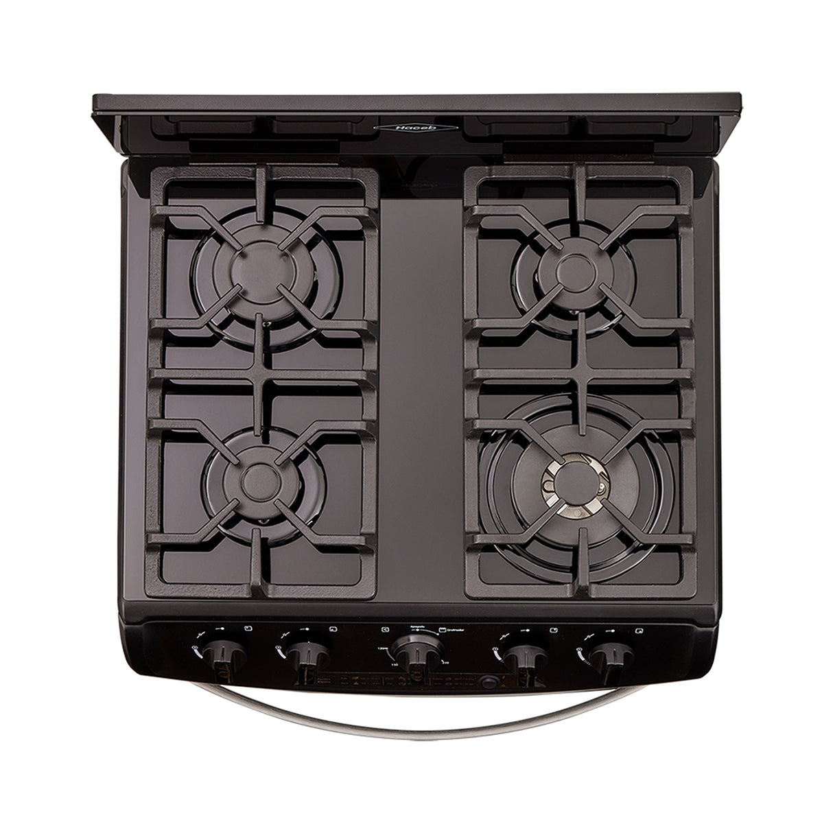 Estufa Haceb Negro 65.5x98.5cm Para Gas Natural con Cuatro Quemadores y con Horno - ESTUFAS | Bylmo