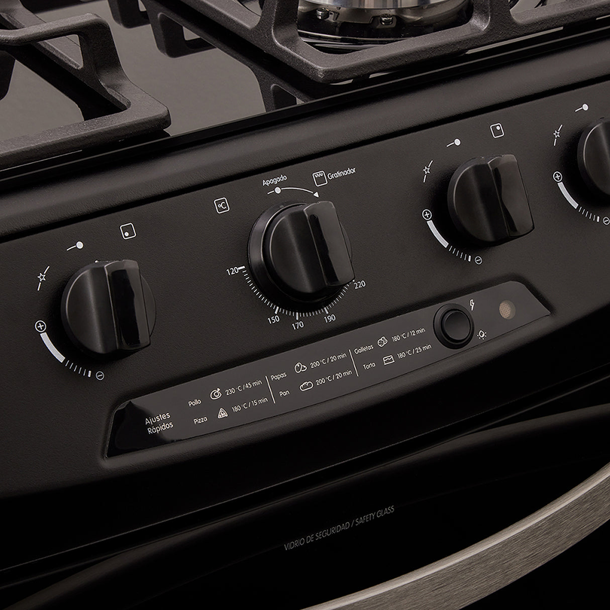 Estufa Haceb Negro 65.5x98.5cm Para Gas Propano con Cuatro Quemadores y con Horno - ESTUFAS | Bylmo