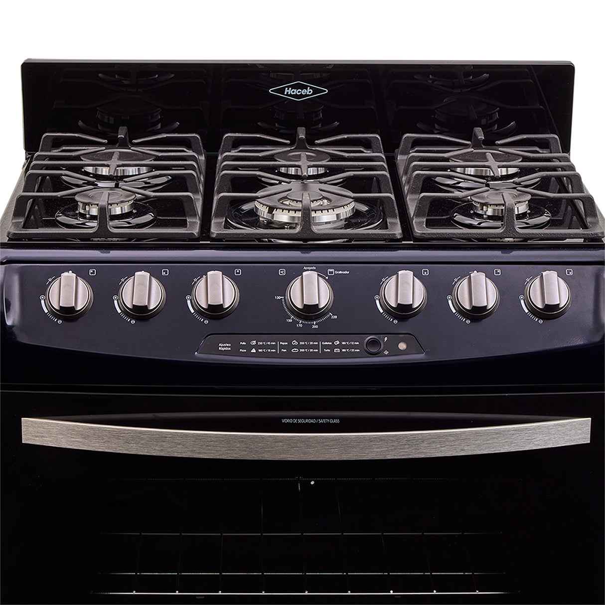 Estufa Haceb Azul 81x98.5cm Para Gas Natural con Seis Quemadores y con Horno - ESTUFAS | Bylmo
