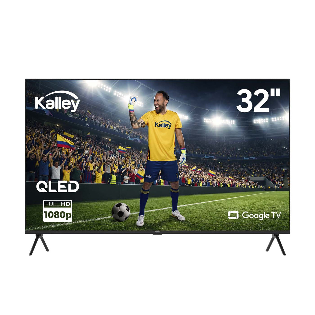 Televisor Kalley Google TV Negro 71.6x47.4cm Smart de 32" Pulgadas QLED Full HD 1080P con Wifi y Bluetooth Integrado - TELEVISORES | Bylmo