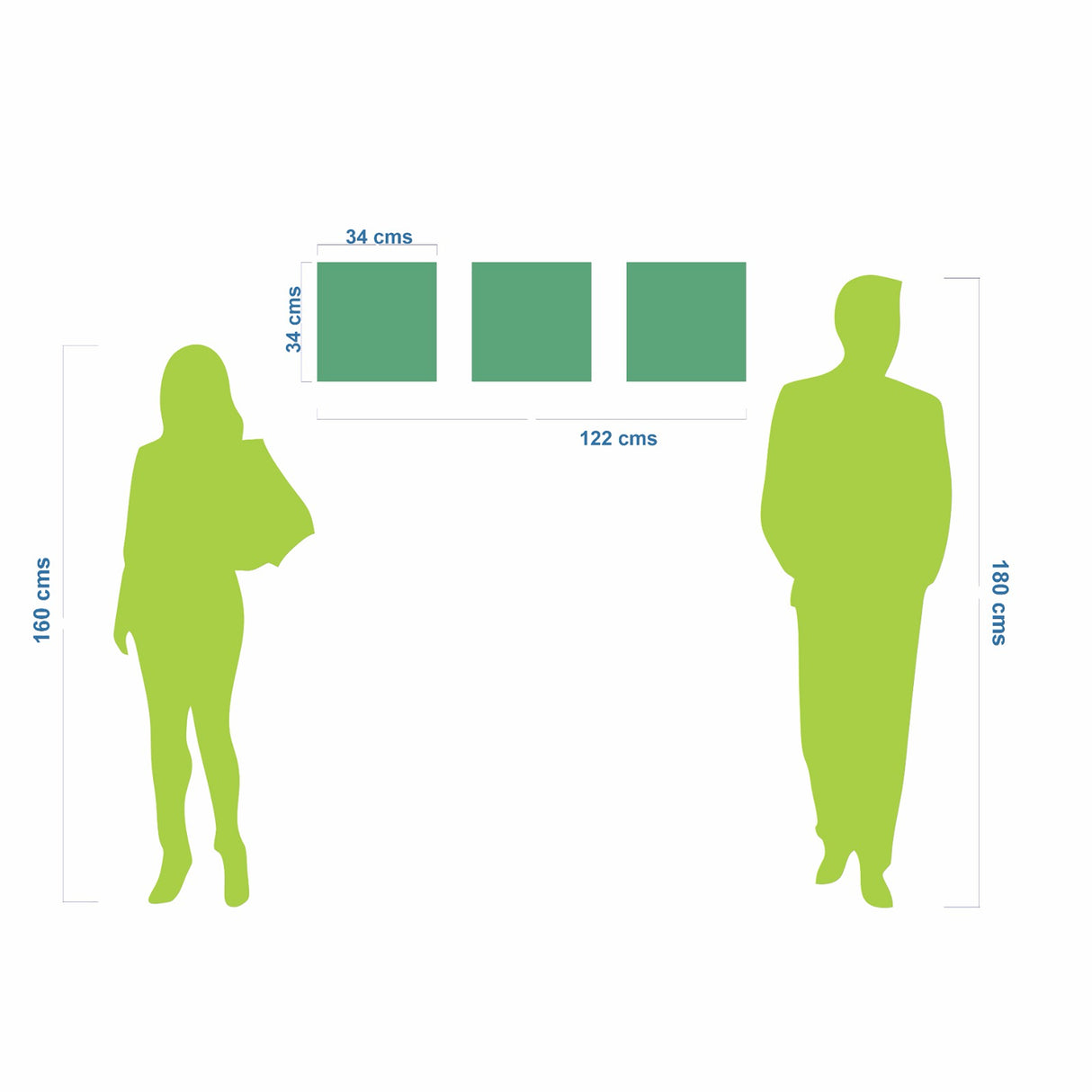 Cuadro decorativo en 3 Piezas Moderno Curvas en la Tierra 34x34cm cada Uno - CUADROS | Bylmo