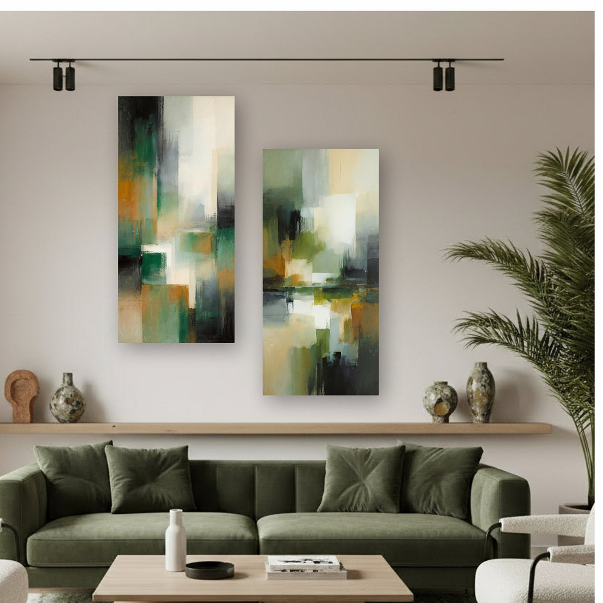 Cuadro decorativo en 2 Piezas Moderno Susurros Fragmentados 34x72cm cada Uno - CUADROS | Bylmo